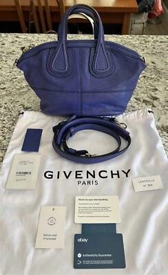 Bolso de mano convertible pequeño Givenchy Nightingale de cuero azul brillante usado en muy buena condición Foto 1 de 4