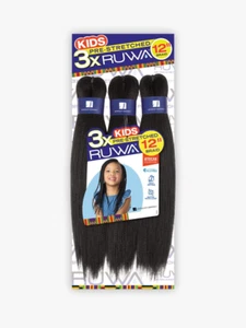 Sensationnel Braiding 3X RUWA PRE-STRETCHED KIDS BRAID 12″ (5-PACK, 4) - Picture 1 of 6