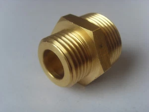 Muffennippel Reduzierung AG 3/4" x 1/2" AG beidseitig flachdichtend DN16 x DN12 - Picture 1 of 2