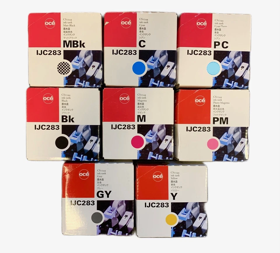 Original Tinte Océ Oce CS-2344 / IJC-283 MBK BK GY C M Y LC LM Ink Cartridge - Image 1 of 1