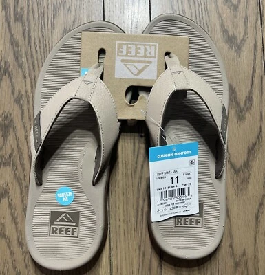 Man Reef Santa Ana Flip Flop sandal Water Friendly CJ4017 Sand Color US 11 NEW - Image 1 of 4