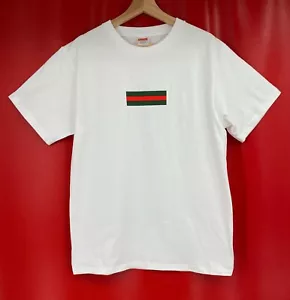 Camiseta Supreme x Gucci 100% Auténtica RARA Caja Logotipo Blanca Inmaculada Talla L - Imagen 1 de 7
