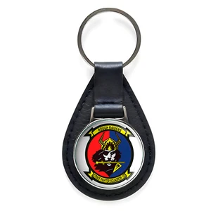 VFA-125 'Rough Raiders' Llavero Cuero Negro Llavero Plateado Regalo Militar - Imagen 1 de 3