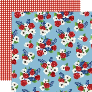 2 Hojas de Papel Bella GOD BLESS AMÉRICA 12x12 Cartas - Cuarto Floral - Imagen 1 de 1