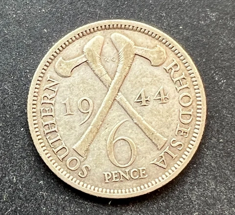 Southern Rhodesia 1944 Sixpence - Silver - George VI Cover