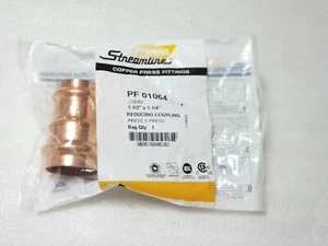 Streamline PRS PF01064 1-1/2x 1-1/4" Copper Press Reducing Coupler 78162 - Picture 1 of 2
