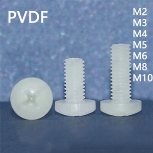 PVDF Kunststoff Kreuzschlitz LinsenkopfSchrauben M2 M3 M4 M5 M6 M8 M10 - Picture 1 of 5