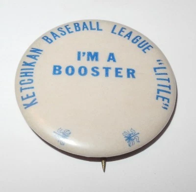 1960's Baseball Pin Coin Ketchikan Alaska Little League Booster Pinback - Image 1 of 2
