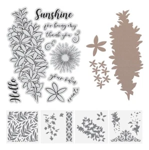 Couture Creations Stamp Die & Stencils Flourish & Thrive Box Leaf Waxflowers - Picture 1 of 2