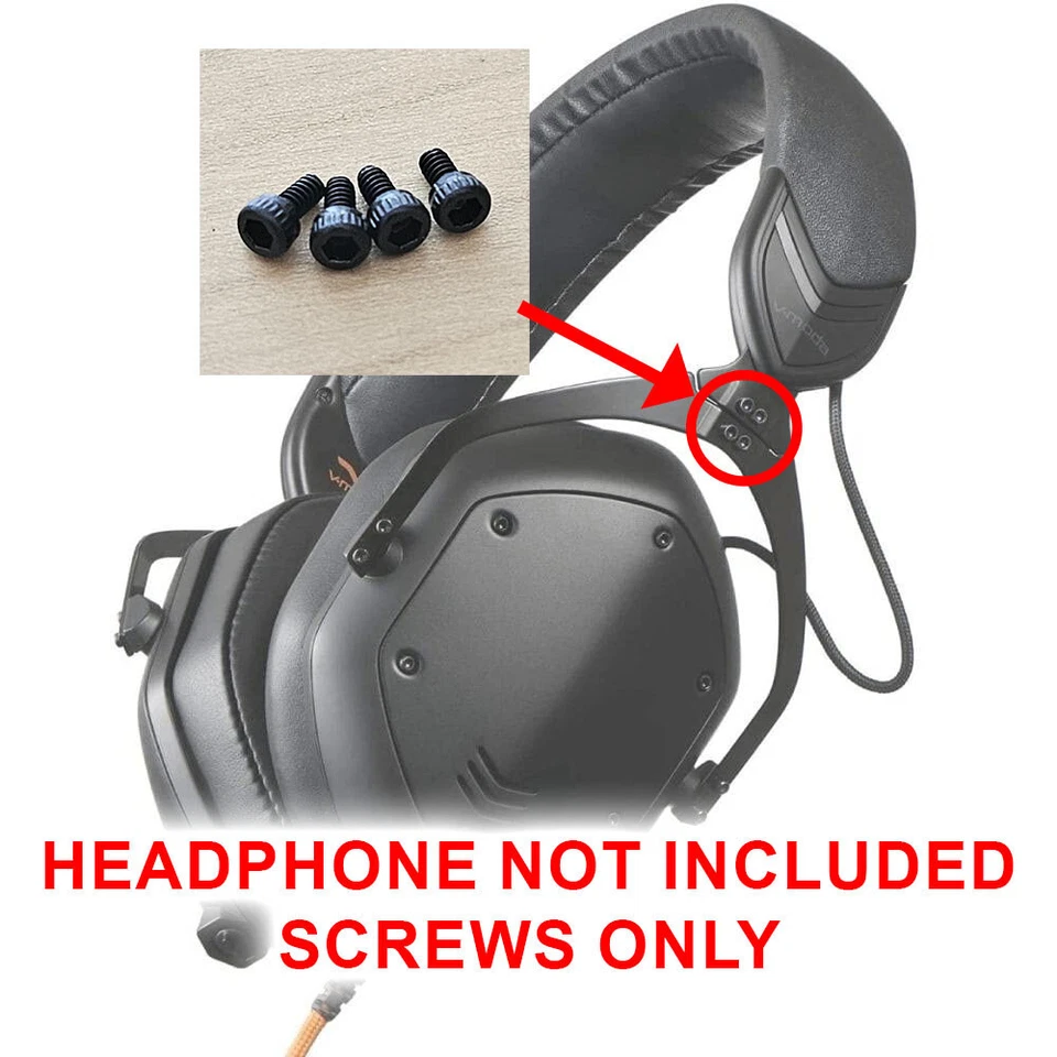 Replacement Hinge Screws V-MODA Crossfade M-100, M-200, XS Headphones Black 6pcs
