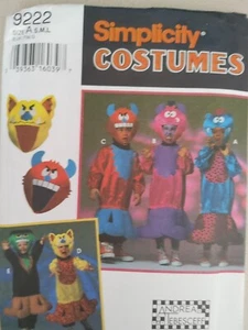 Disfraces de Halloween de monstruo para niños pequeños 9222 patrón de simplicidad tallas 3-8 S M L - Imagen 1 de 2