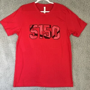 5150 Red Black Stripes Men’s Short Sleeve T-shirt Size Large NWOT - Picture 1 of 7