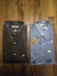 Lotto Camicia Enro Uomo Vintage NOS Marrone 16 35 Alta e Blu con Disegni Taglia Alta - Foto 1 di 7