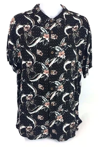 Margaritaville Men's XL Button down Marlin's, Floral, Black - Picture 1 of 5