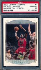MICHAEL JORDAN 2000 UPPER DECK LEGENDS MASTER COLLECTION #/200 PSA 10 CARD #1!