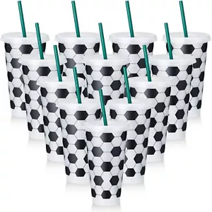 12 Pcs Plastic Tumbler With Lid And Straw Theme Cups 24oz Reusable Cups Gifts Fo - Picture 1 of 6