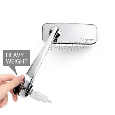 Espejos retrovisores de extremo de barra de peso pesado clásicos rectangulares cromados para Harley '96-'17 Dyna Foto 1 de 4