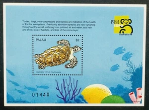 PALAU MARINE LIFE STAMPS S/S 1999 MNH HAWKSBILL SEA TURTLE OCEAN AUSTRALIA '99 - Picture 1 of 1