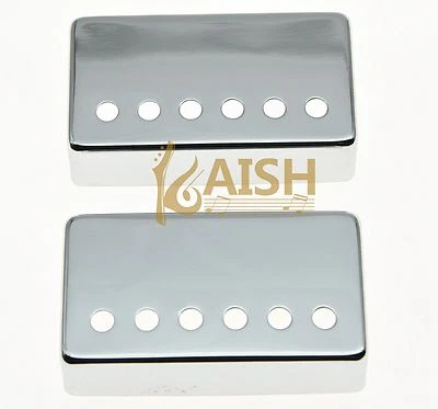 Set di 2 cover humbucker in metallo cromato 52 mm LP per pickup chitarra adatte a Les Paul - Immagine 1 di 3