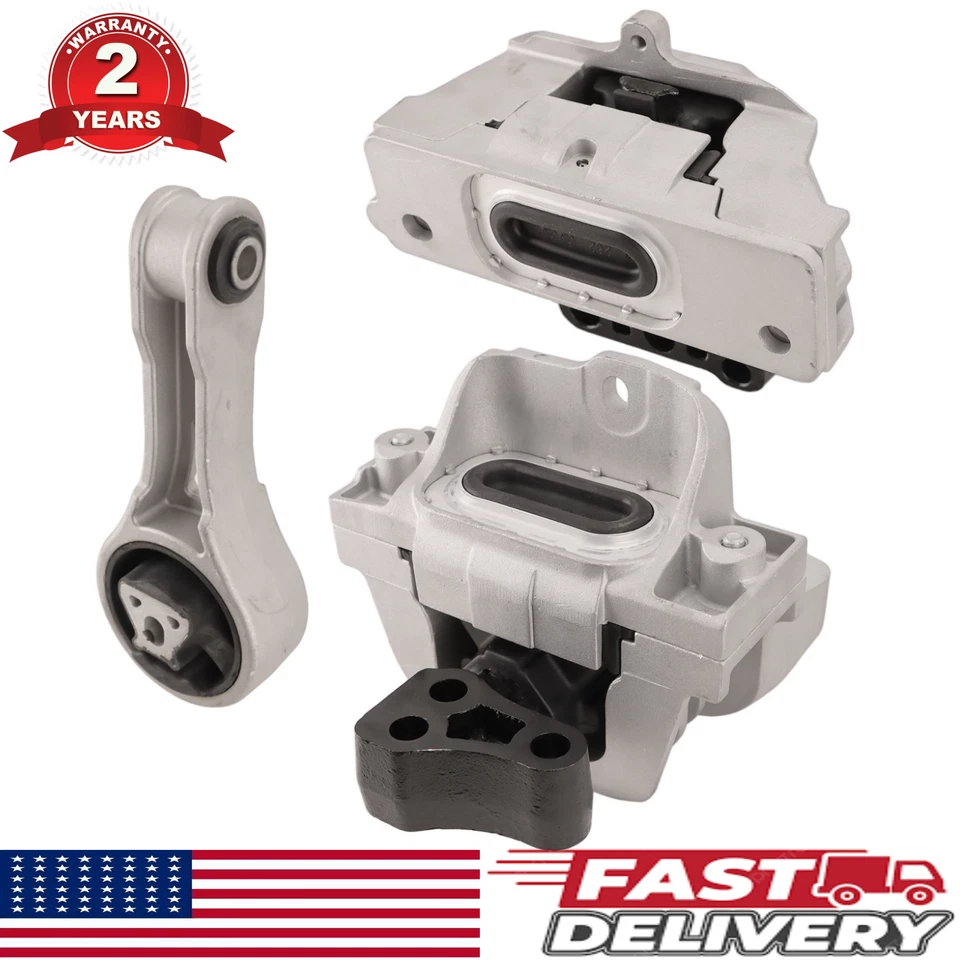 3PCS Front Right Motor & Trans Mount for 2011-2018 Dodge Journey 2.4L Hydraulic - Image 1 of 4