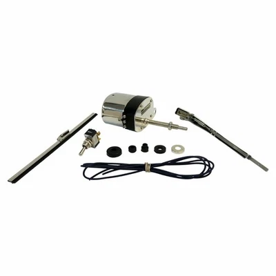 12 Volt 1-Speed Stainless Wiper Motor Kit for 41-63 Jeep CJs, MB, M38, M38-A1 - Image 1 of 4
