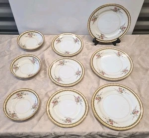 Noritake M Japan Fine China Plates Set Of 9 1930's Vintage - Picture 1 of 14
