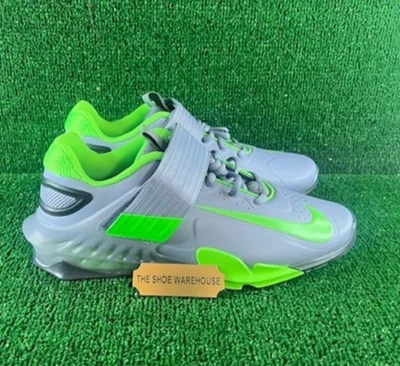 Hombres Nike Savaleos Zapatos de Levantamiento de Pesas Gris Verde Negro CV5708-401 Talla 10.5 Foto 1 de 4