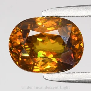 💎 2.61ct VS Oval Natural Greenish Yellow Sphene - Diamond Luster Madagascar Gem - Picture 1 of 5