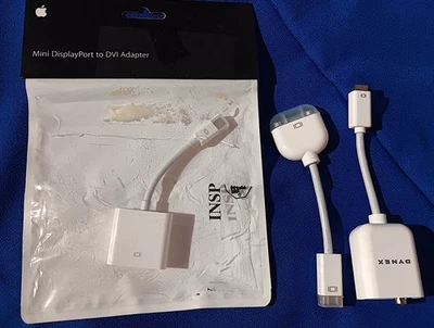 OEM Apple Mini Disp Port to DVI Adapter Dynex Mini VGA to RCA/S-Vid Mini-VGA-VGA - Image 1 of 4