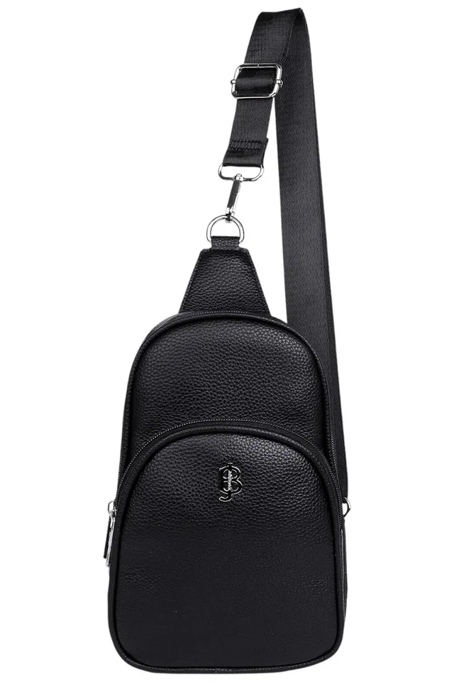 Julia Buxton Vegan Leather Adjustable Sling Bag Black - Image 1 of 1