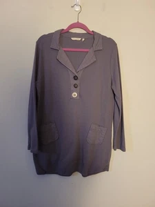 Soft Surroundings Grey Cotton Collared Pullover Tunic Top Sz XL - Picture 1 of 8