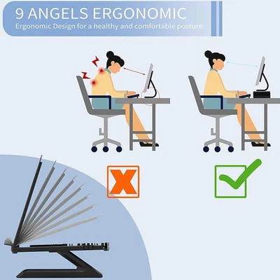 Laptop-Kühlständer 9 Level Einstellbar Faltbarer Desktop-Laptop-Ständer Dual - Bild 1 von 4