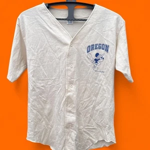 RARE Oregon Mickey Mouse Velva-Sheen baseball button up jersey Size:Large - Picture 1 of 7