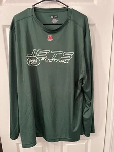 New York Jets Football NFL Team Apparel Green Long Sleeve Shirt XXL Gently Used - Picture 1 of 2