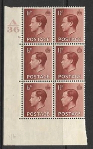 11/2d Edward VIII A36 Zylinderblock - 6 Punkte UNMONTIERT NEUWERTIG - Bild 1 von 1