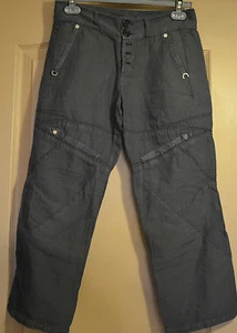 joli pantacourt en lin femme gris foncél HIGH USE taille 34 TOUT NEUF - Picture 1 of 2
