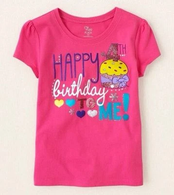 ~NUEVO~ 4º CUMPLEAÑOS 4 Años Bebé Niñas Cupcake PRINCESA CAMISAS 4T 5T ¡Regalo! LINDO Foto 1 de 4