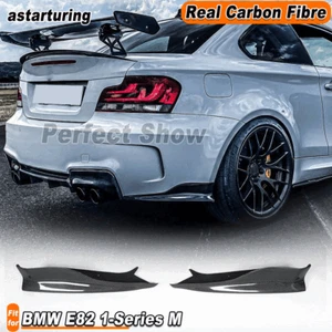 Fit for BMW E82 1-Series M 2011-2013 REAL Carbon Rear Bumper Splitter Flaps Lip - Picture 1 of 11