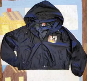 Vtg 1990s Mickey Unlimited Disney Juniors Hooded Cropped Windbreaker Jacket M - Picture 1 of 5