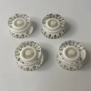 Gibson Style Guitar White Speed Knobs Volume and Tone Control Lot of 4 - Picture 1 of 4
