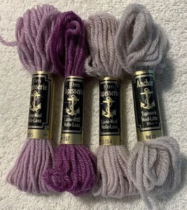 Anchor Tapisserie Wool Yarn 4 Skeins 10M Each Shades of Lavender - Picture 1 of 5