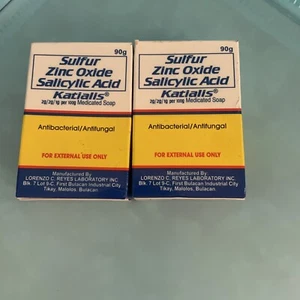 KATIALIS SOAP - Pack of 2 - Sulfur Zinc Oxide Salicylic Acid Anti FungalAnti B - Picture 1 of 1