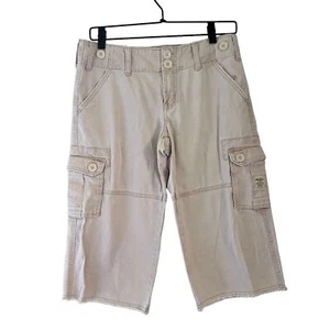 The Original Squeeze Jeans Women’s Pink Cargo Capris Y2K Size 7/8 - Picture 1 of 9