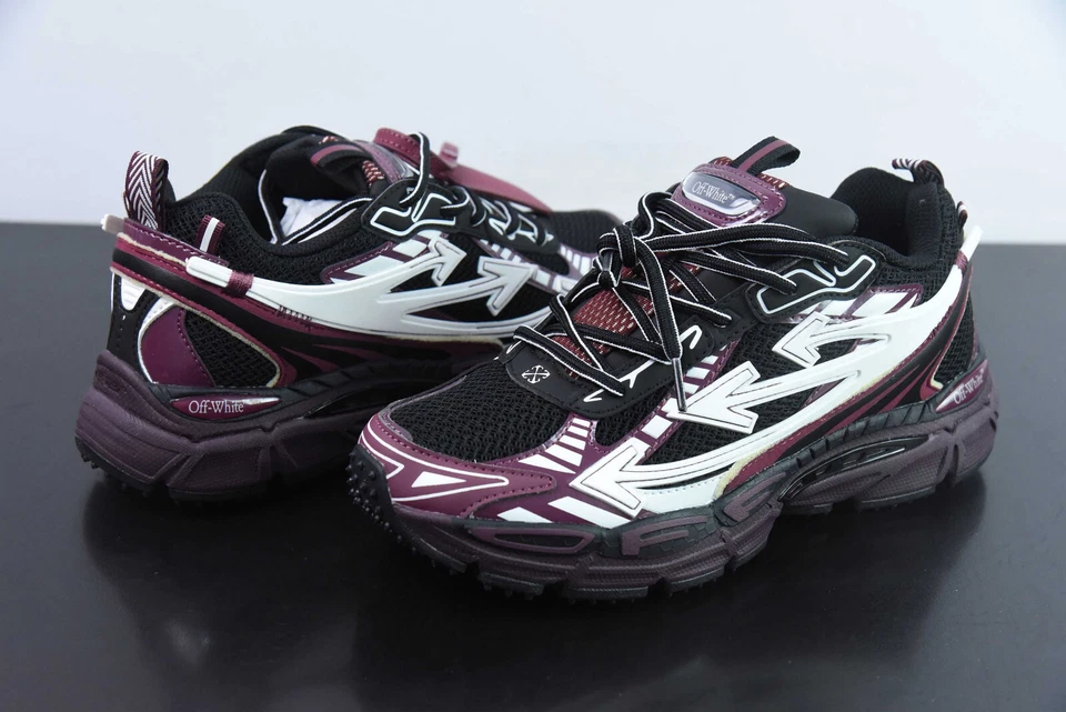 Off Arrow White Be Right Back Unisex Sneakers Burgundy - Image 1 of 4