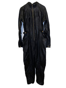Nike Jordan Women's Court to Runway Faux Leather Flightsuit Black Sz S Msrp$220