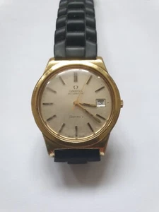 Omega Genève Automatic Gold Dial Date Men's Watch - Picture 1 of 10