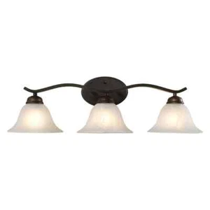 Andenne 26.3 in. 3-Light Transitional Bronze Bathroom Vanity Light Fixture with - Picture 1 of 7