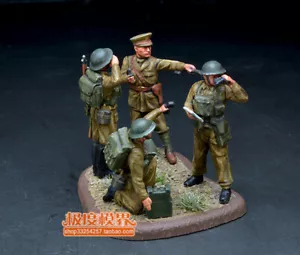 1/72 WWII British Headquarters Command 4-Person Painted Model - Picture 1 of 1