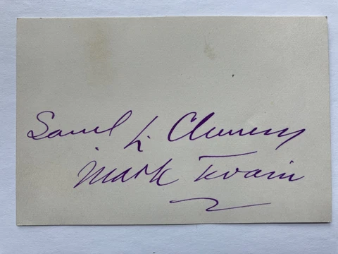 Desirable Samuel L. Clemens Mark Twain Twice Signed Bold Ink Signature Cover