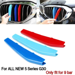 M-Color 9 BARS Kidney Grille 3 Color Cover Insert Clips fits BMW G30 2017 & Up - Picture 1 of 11